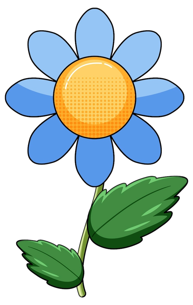 मुफ़्त वेक्टर blue flower with green leaves