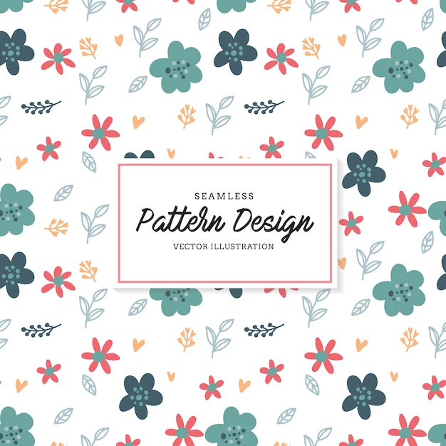 Blue flowers pattern background