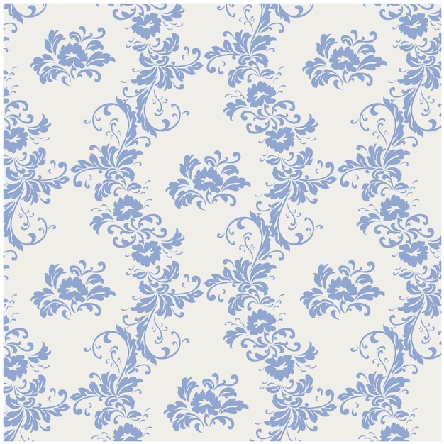 Free vector blue flowers pattern background