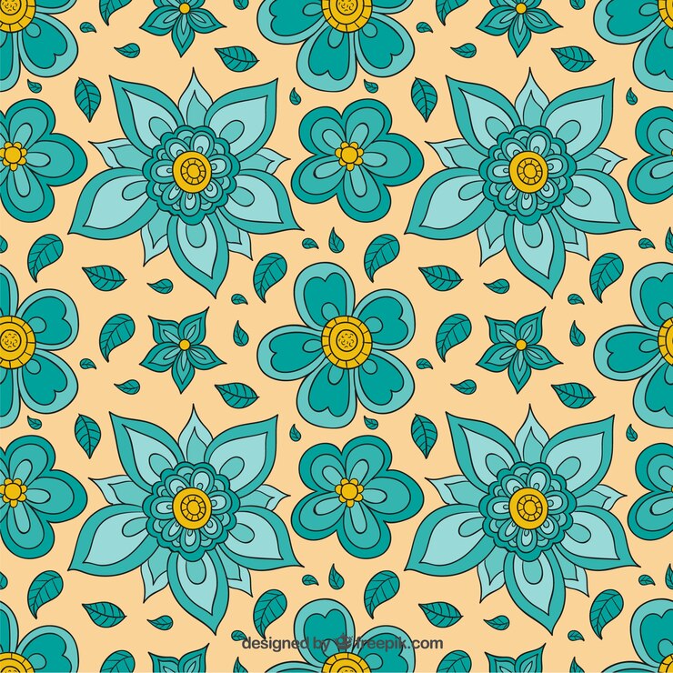 मुफ़्त वेक्टर blue flowers pattern
