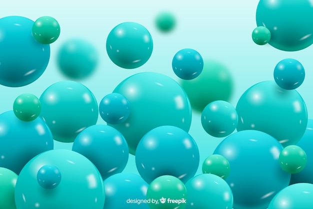 Blue flowing glossy balls background