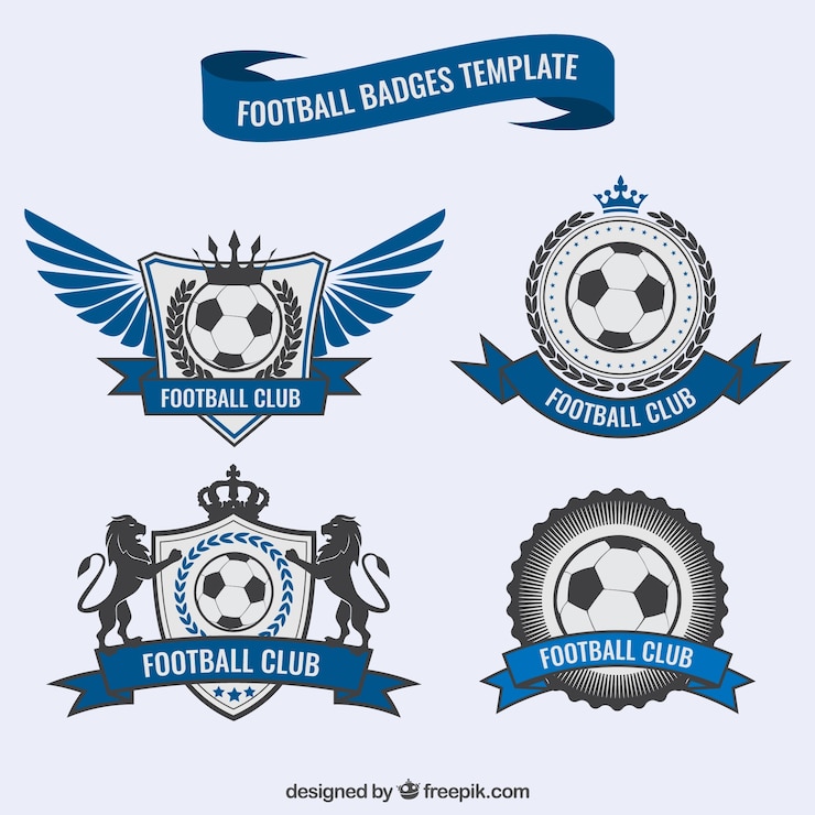 Free Vector blue football badges