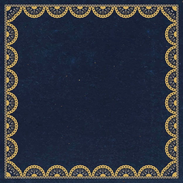 Blue frame background, classic lace design vector