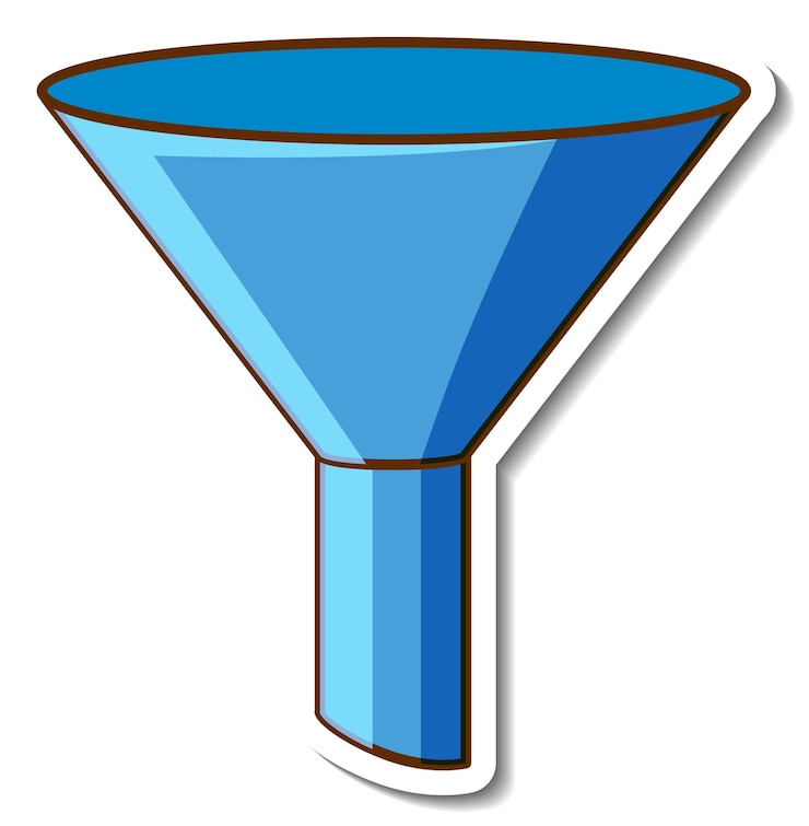 Free Vector blue funnel sticker on white background
