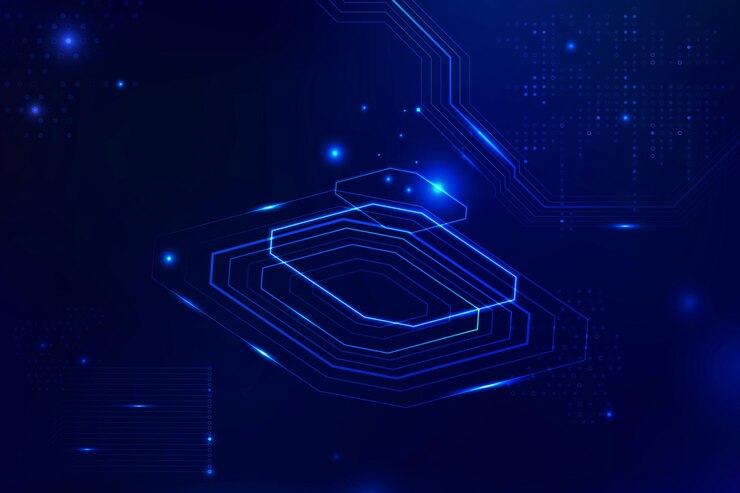 Free Vector blue futuristic microchip background vector information digital transformation