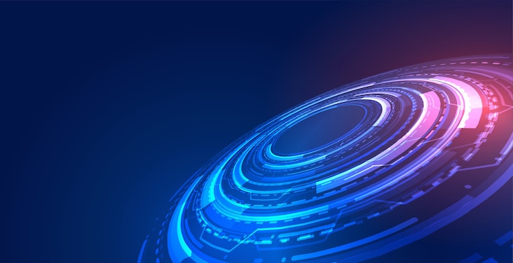 Free Vector blue futuristic technology concept background with digital diagram