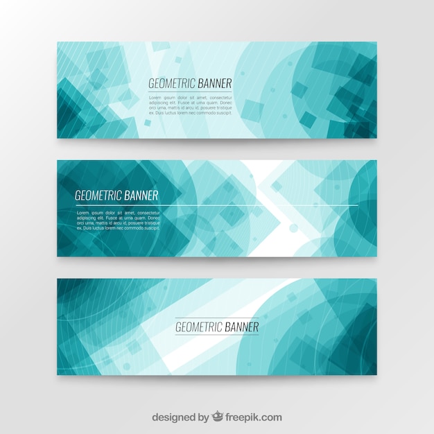 Free vector blue geometric banner collection