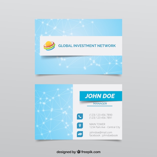 Free vector blue geometric business card