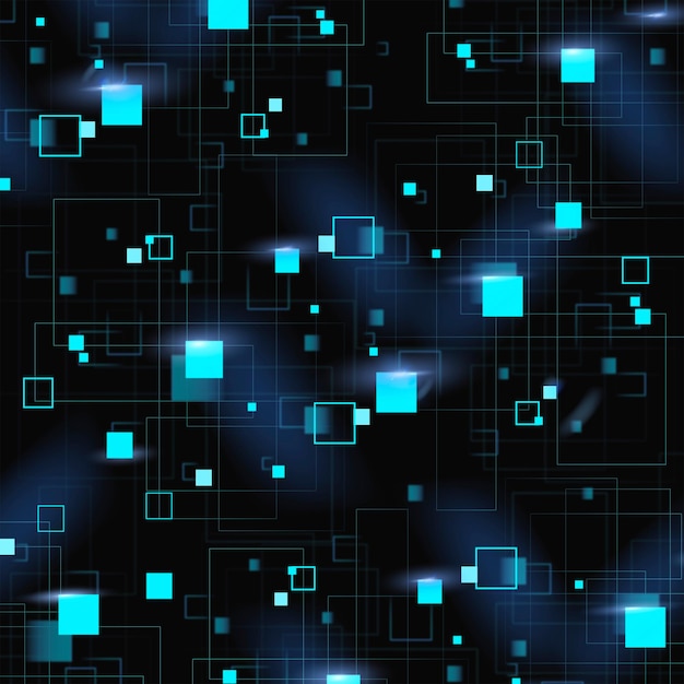 Blue Geometric Pattern Background With Digital Technology