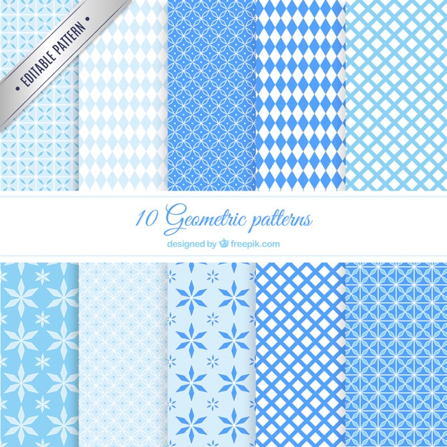 Blue geometric patterns