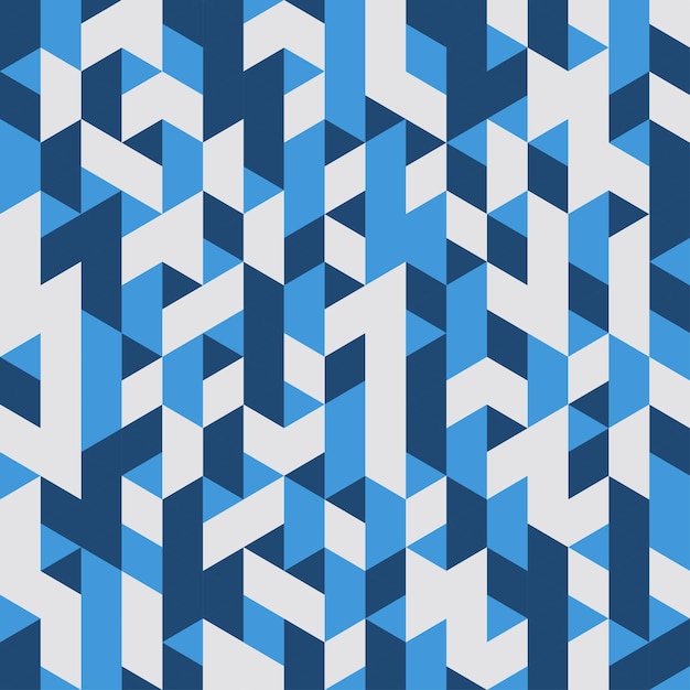 青の幾何学的なシームレス パターン抽象的な背景ベクトル イラスト