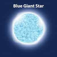 Vettore gratuito stella gigante blu nello spazio buio