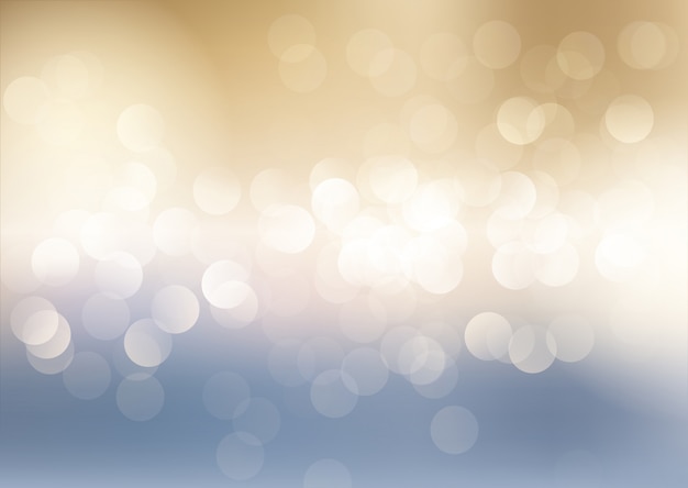 Free vector blue and gold bokeh lights background