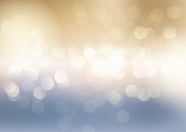 Blue and gold bokeh lights background