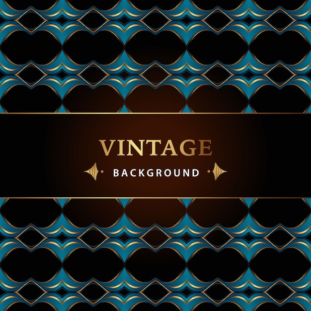 Blue and gold vintage background