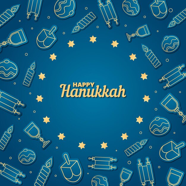 Blue and golden hanukkah