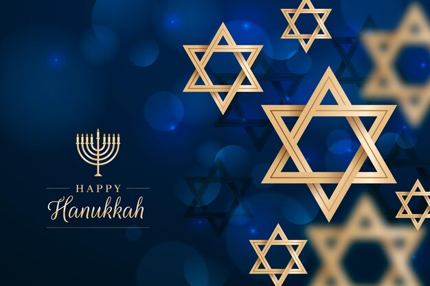 Blue and golden hanukkah