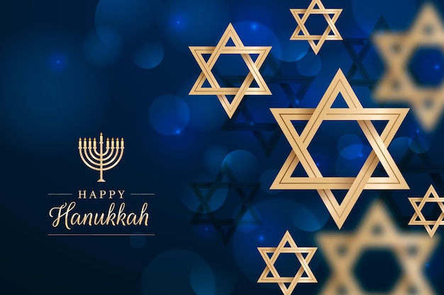 Blue and golden hanukkah