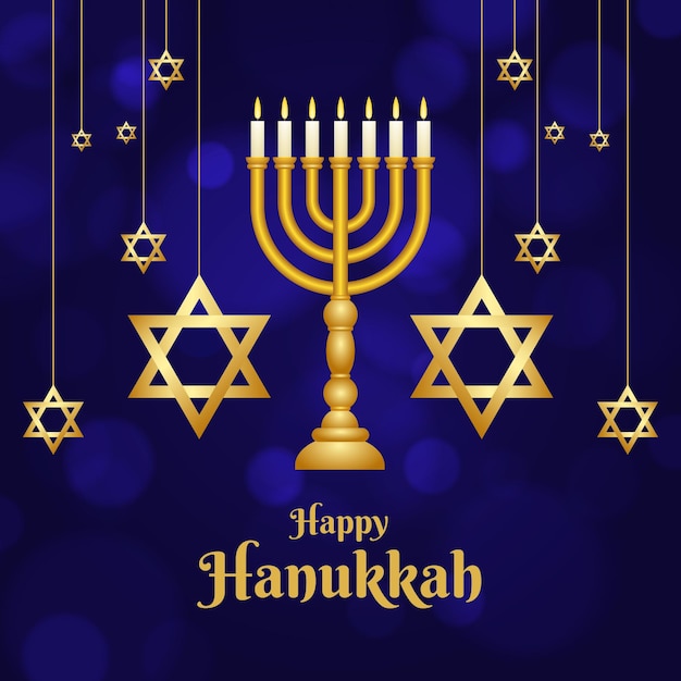 Blue and golden hanukkah