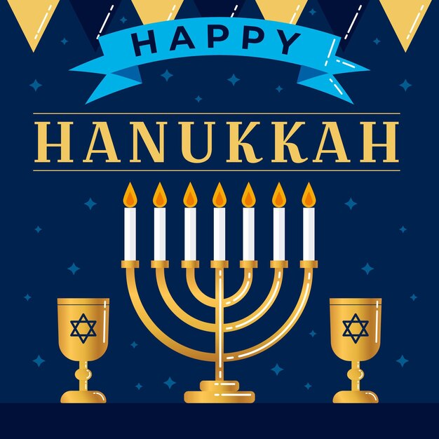 blue and golden hanukkah
