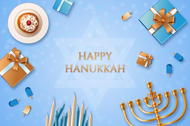 Blue and golden hanukkah