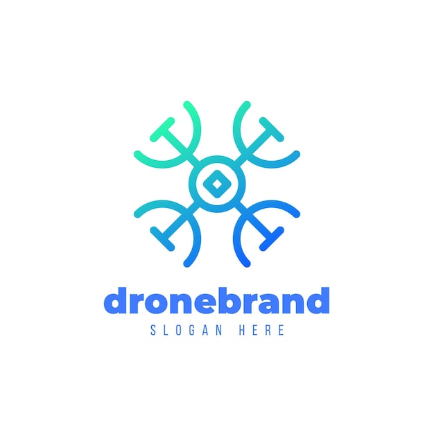 Blue gradient drone logo