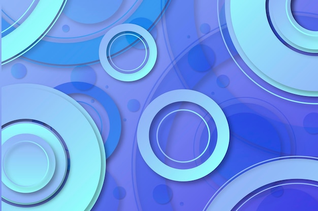 Бесплатное векторное изображение Синие градиентные обои с геометрическими формами