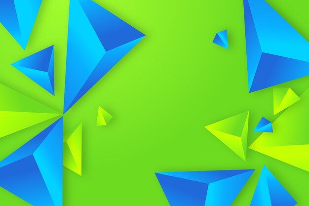 Blue and green 3d triangle background