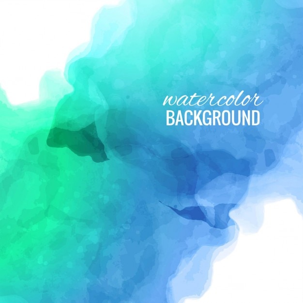 Free vector blue and green background in watercolor style