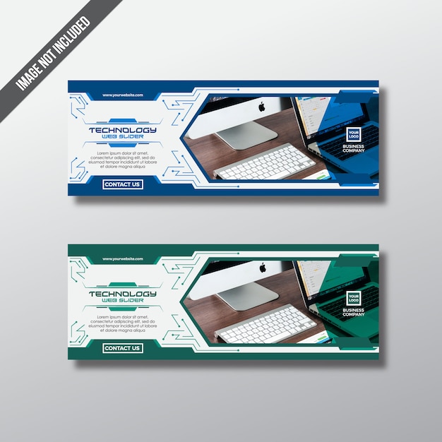 Free vector blue and green banner