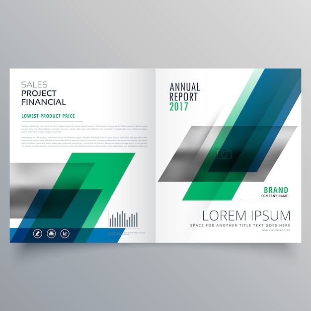 Blue and green brochure