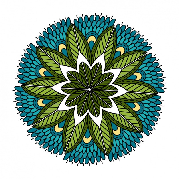 Free vector blue and green floral circle