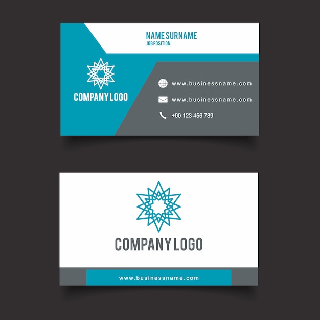 Blue and grey business card