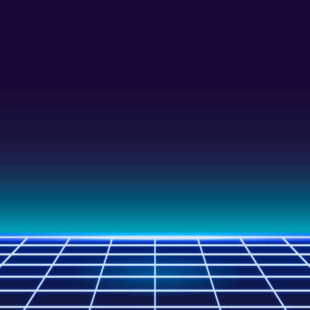 Free vector blue grid neon patterned background