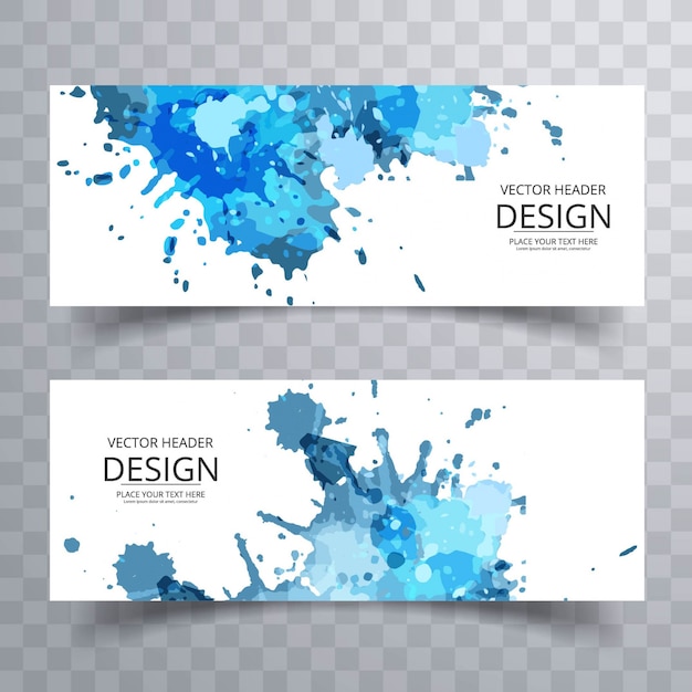 Blue Grungy Banners – Free Vector Download