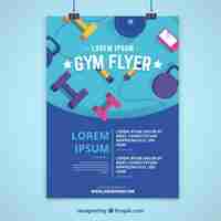 Free vector blue gym cover template