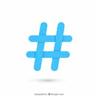 Vettore gratuito design blu hashtag