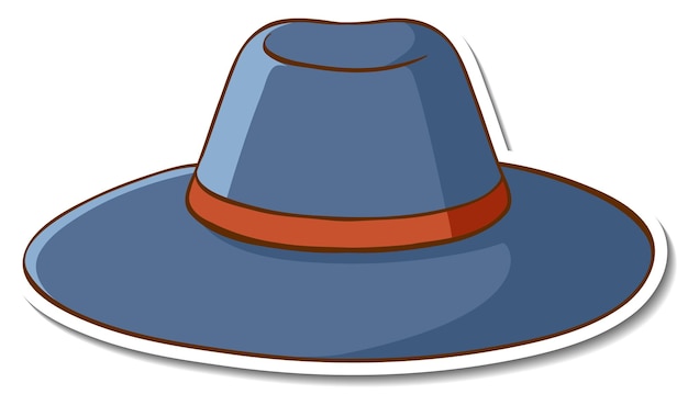 Free Vector blue hat sticker on white background