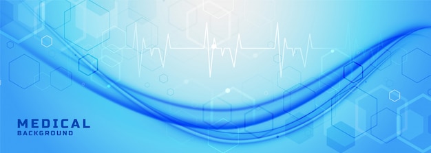 Free vector blue healthcare and medical banner with wave