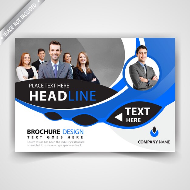 blue horizontal magazine template