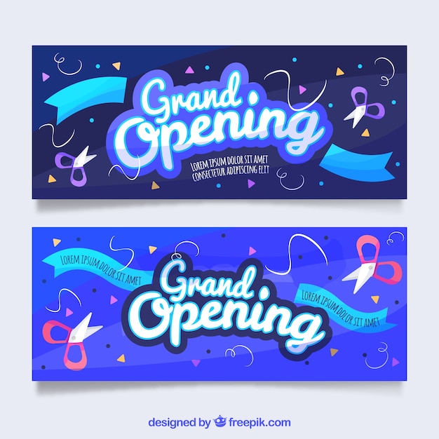 Blue Inauguration Banners – Vector Templates