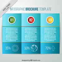 무료 벡터 단계와 블루 infographic 브로셔