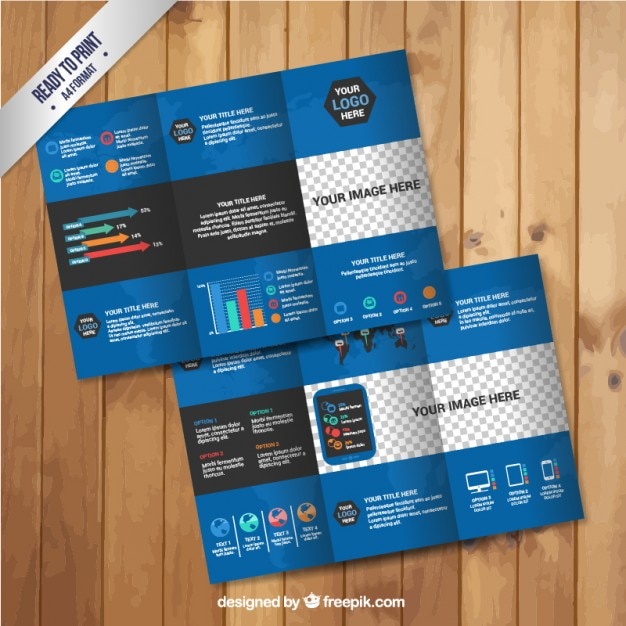 Free vector blue infographic brochure