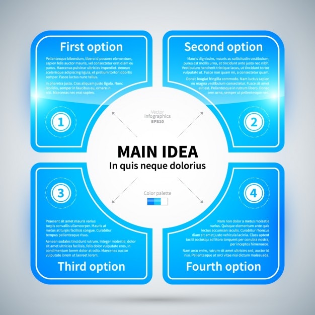 Free vector blue infographic template