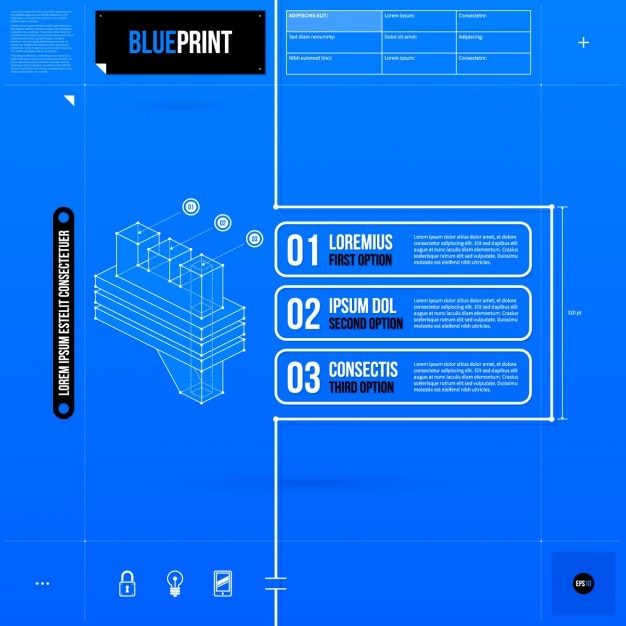 Free vector blue infographic template