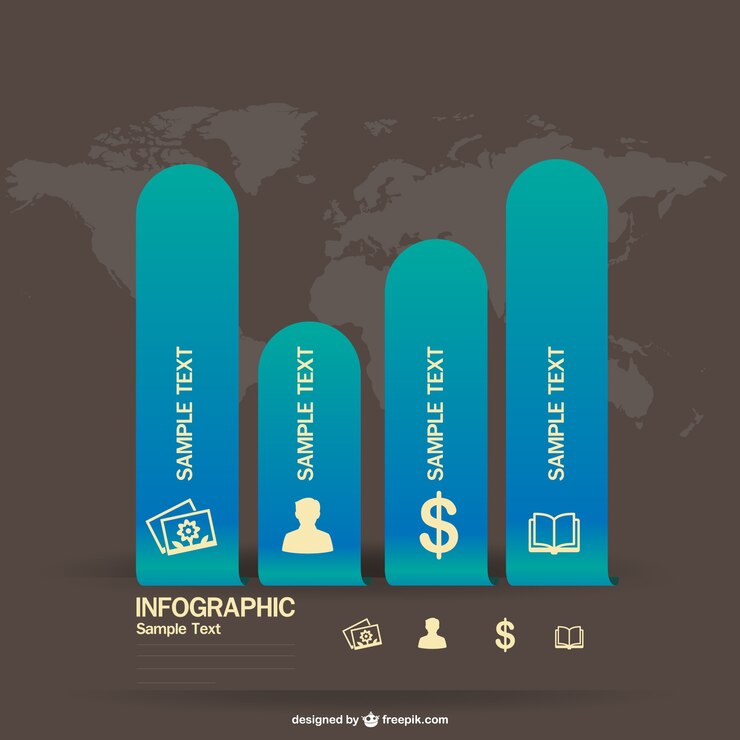 무료 Vector 블루 infographic 템플릿