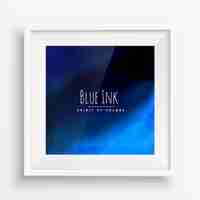 Free vector blue ink background in realistic frame