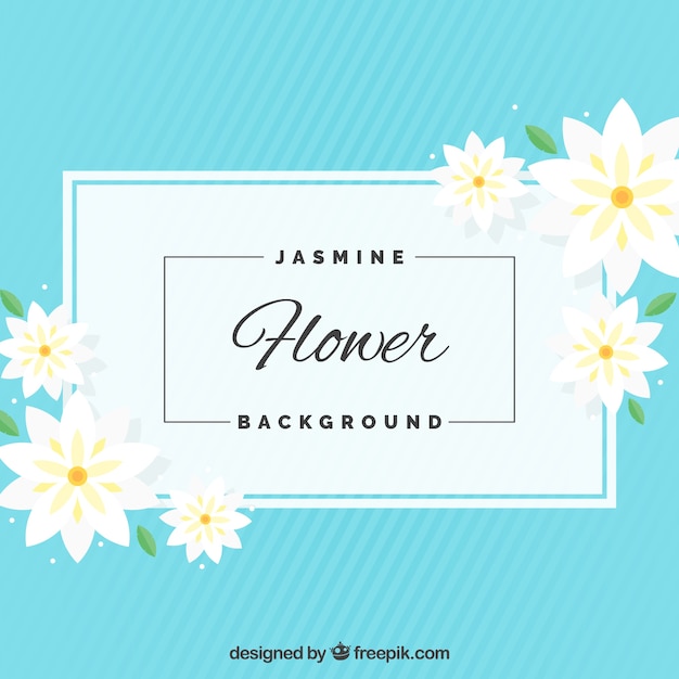 Free vector blue jasmine background in flat design