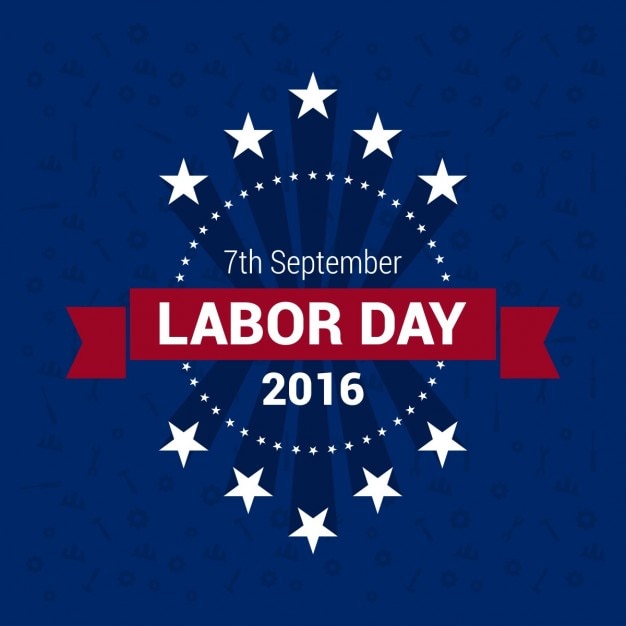 Blue labor day background with stars