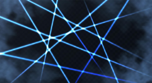 Бесплатное векторное изображение Синий лазерный фон с реалистичной иллюстрацией вектора тумана